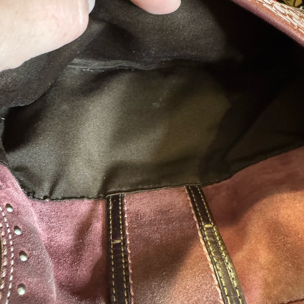 Coach - Limited Edition SoHo Studded Flap Hobo Bag - 2007 Burgundy - Picture 12 of 12